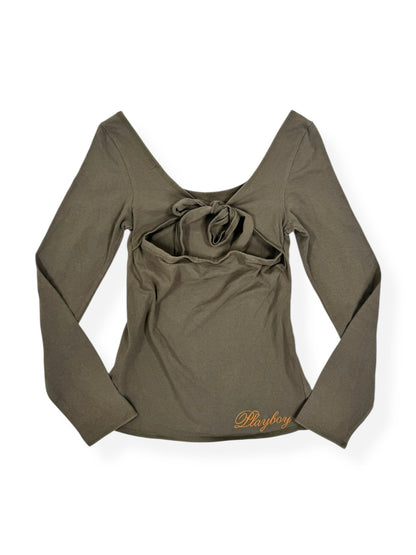 Playboy Tie Back Long Sleeved Top ♡ S/M