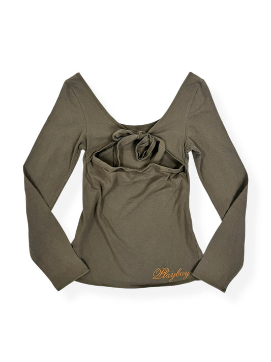 Playboy Tie Back Long Sleeved Top ♡ S/M