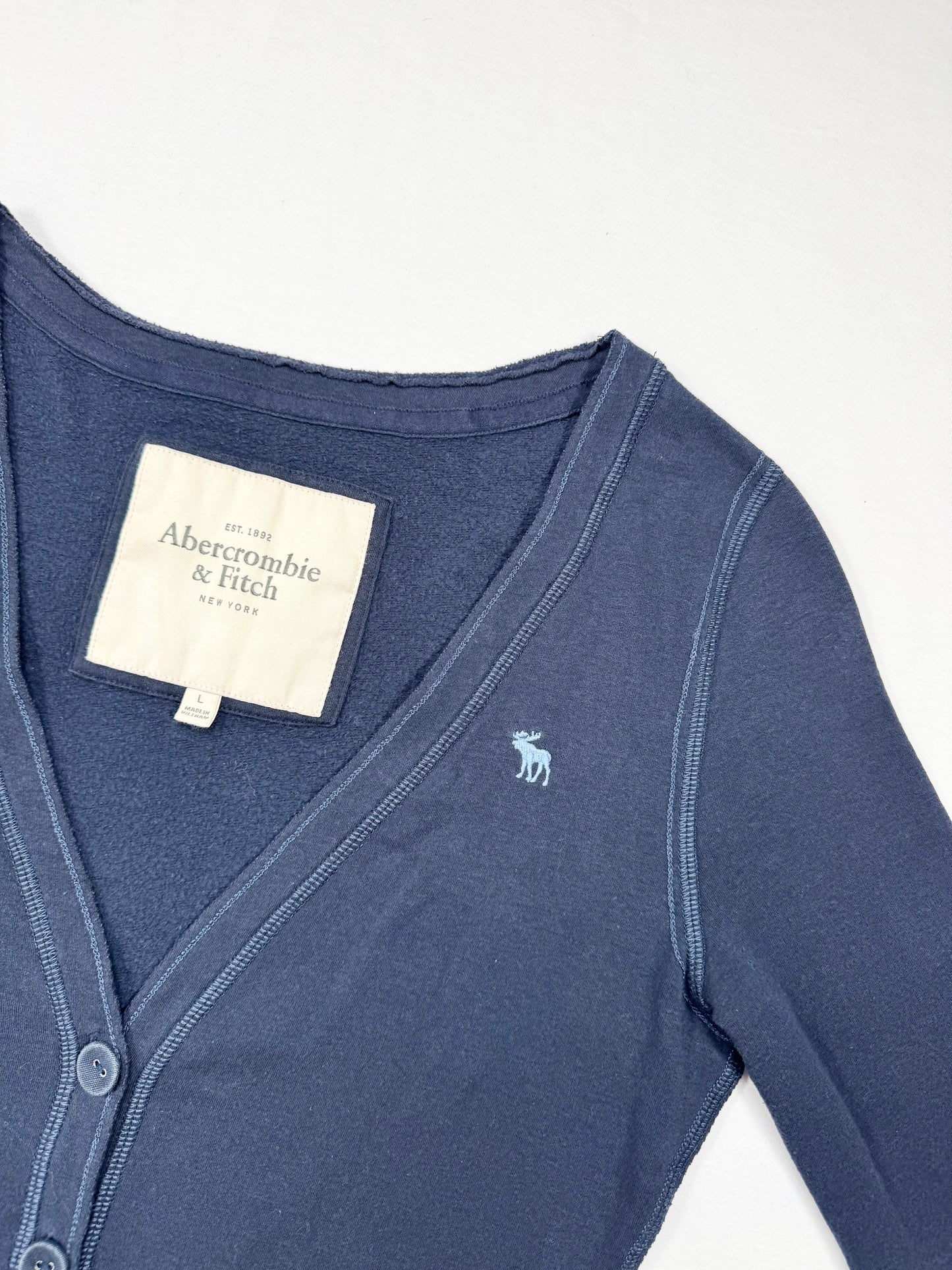 Abercrombie & Fitch Navy 3/4 Sleeve Cropped Top ♡ L
