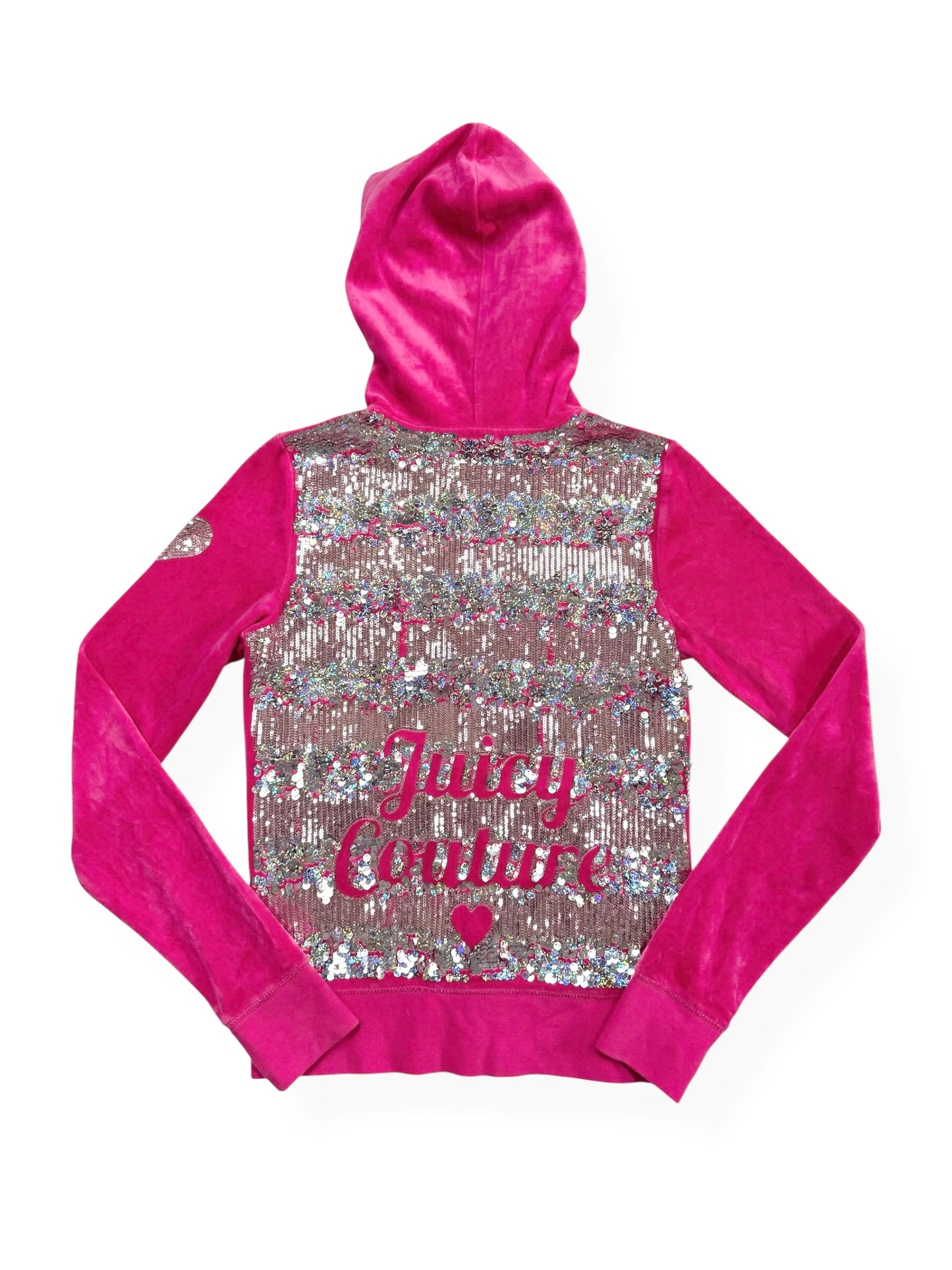 Pink Sequin Juicy Couture Zip Up Hoodie ♡ XS