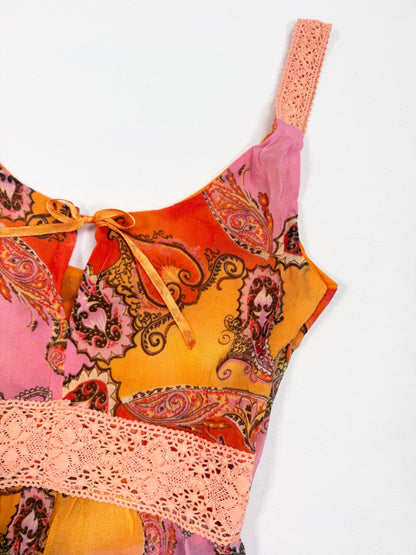 Pink & Orange Paisley Cami ♡ S