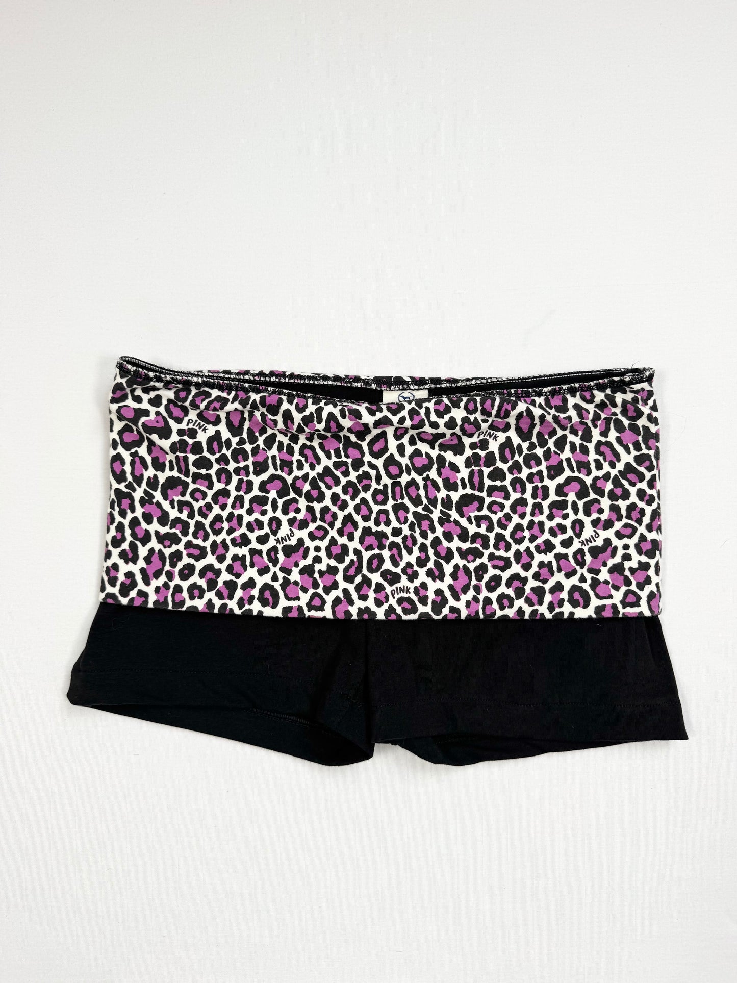 PINK Purple Leopard Fold Over Shorts ♡ S