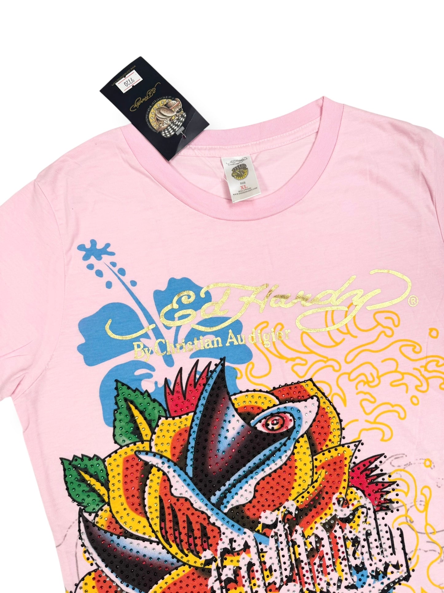 Pink Ed Hardy Hibiscus Tee ♡ XL