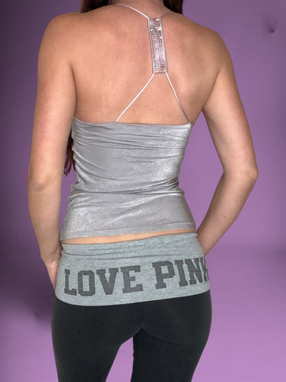 Morgan De Toi Grey Diamante Cowl Neck Cami ♡