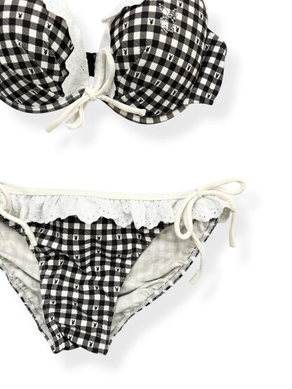 Playboy Black & White Plaid Bikini ♡ XS