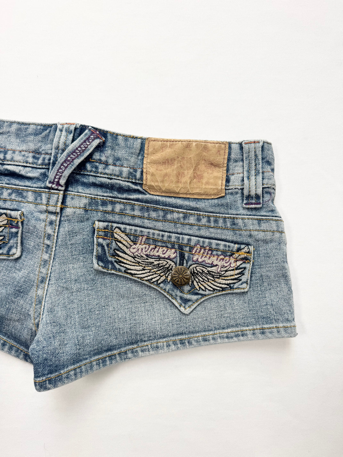 “Heaven Wings” Denim Mini Shorts ♡ S