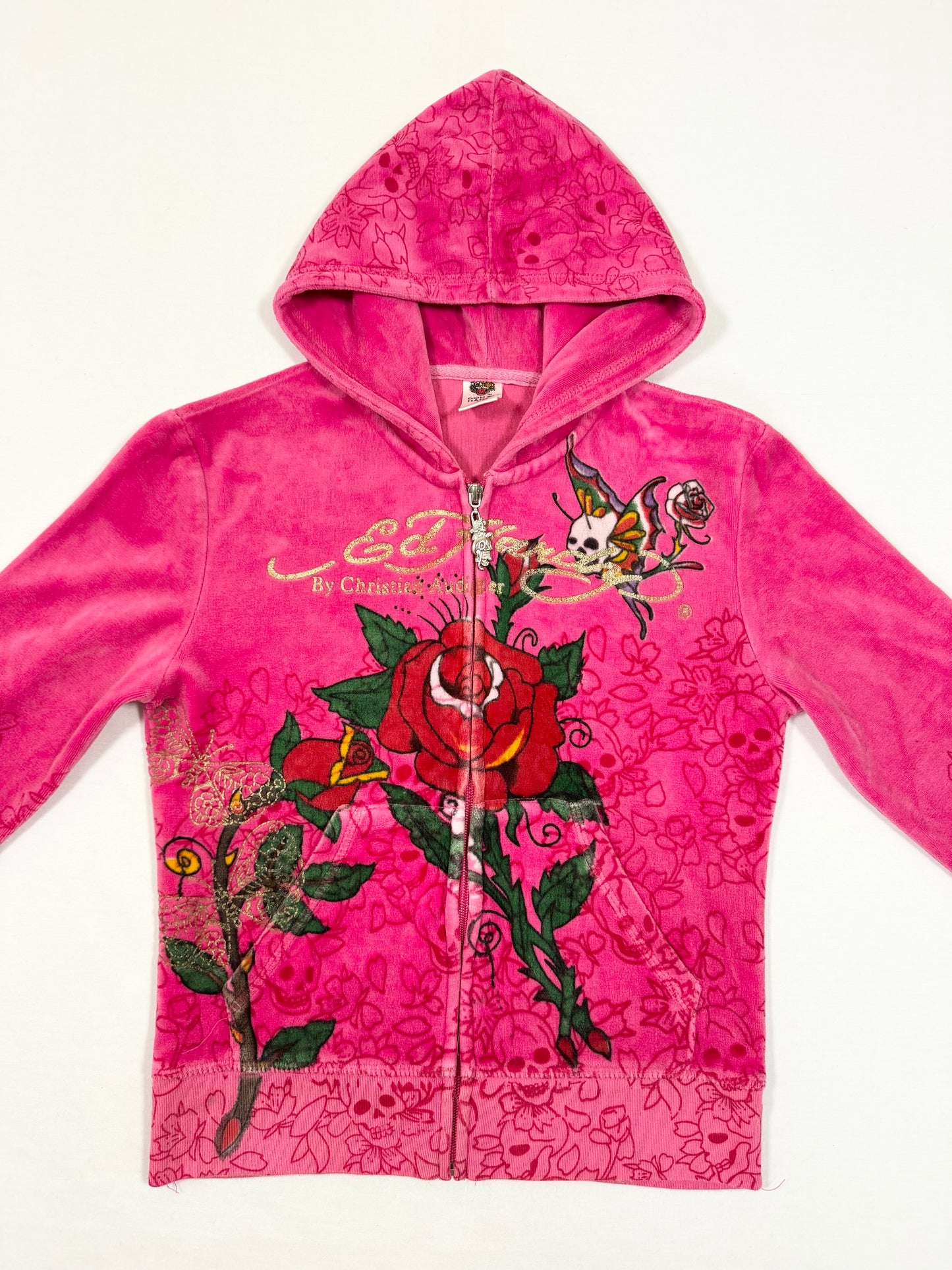 Pink Ed Hardy Velour Tracksuit ♡ S