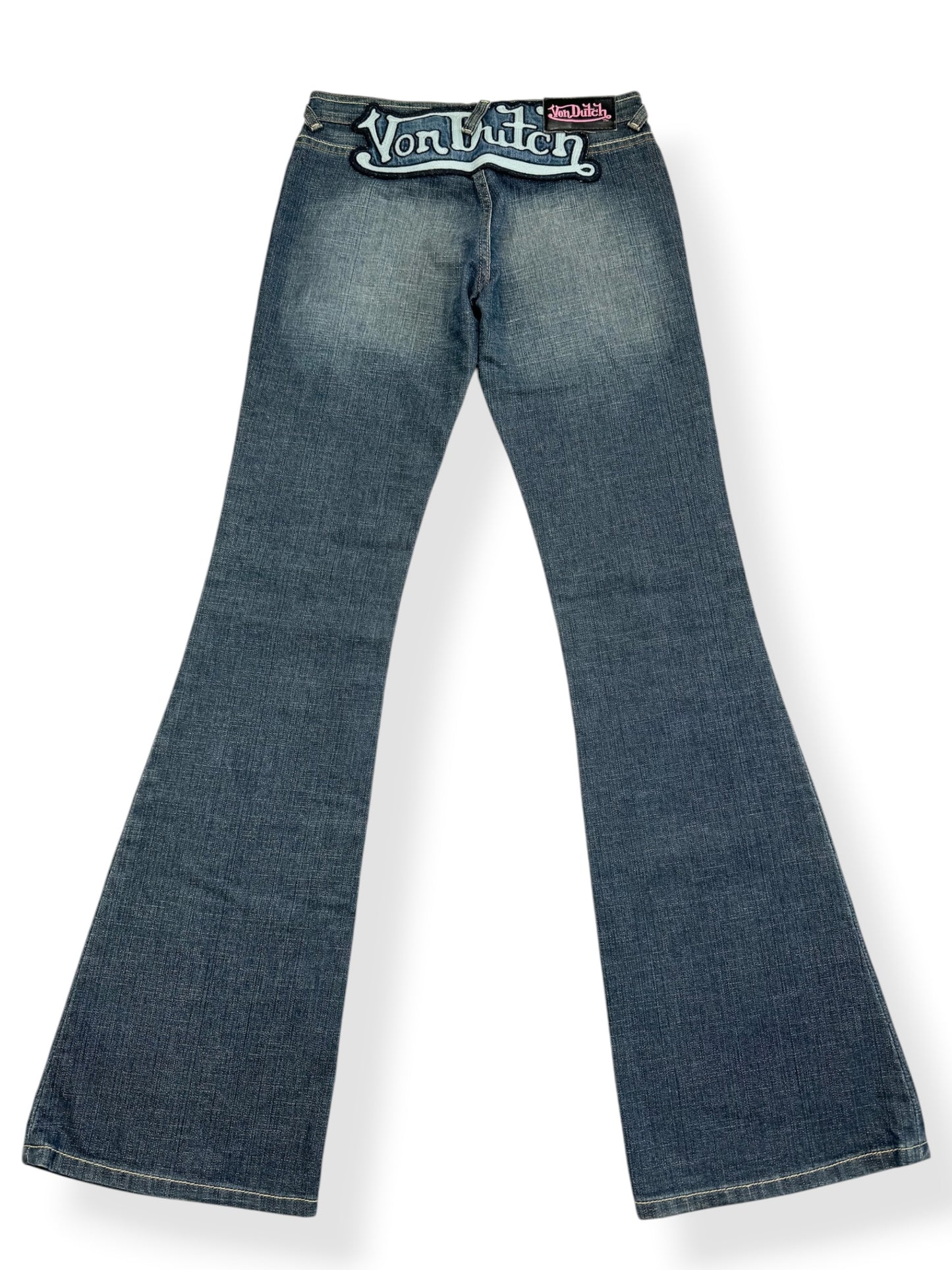 Von Dutch Blue Patch Flared Jeans ♡ 26”