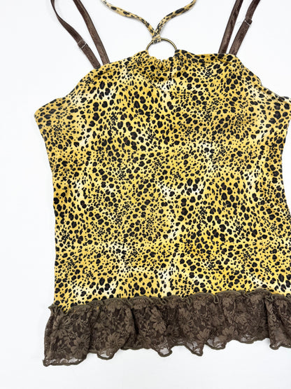 Leopard O Ring Halter Cami ♡ M