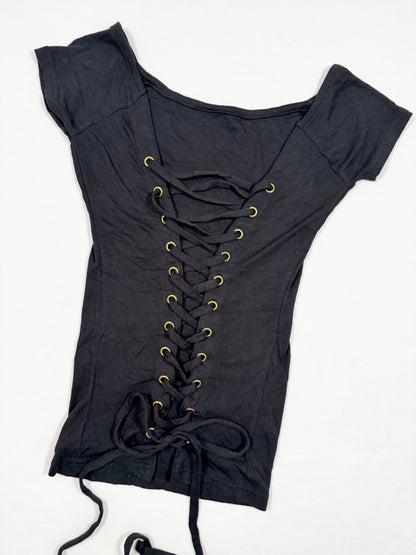 Lace Up Front Tee ♡ Size S