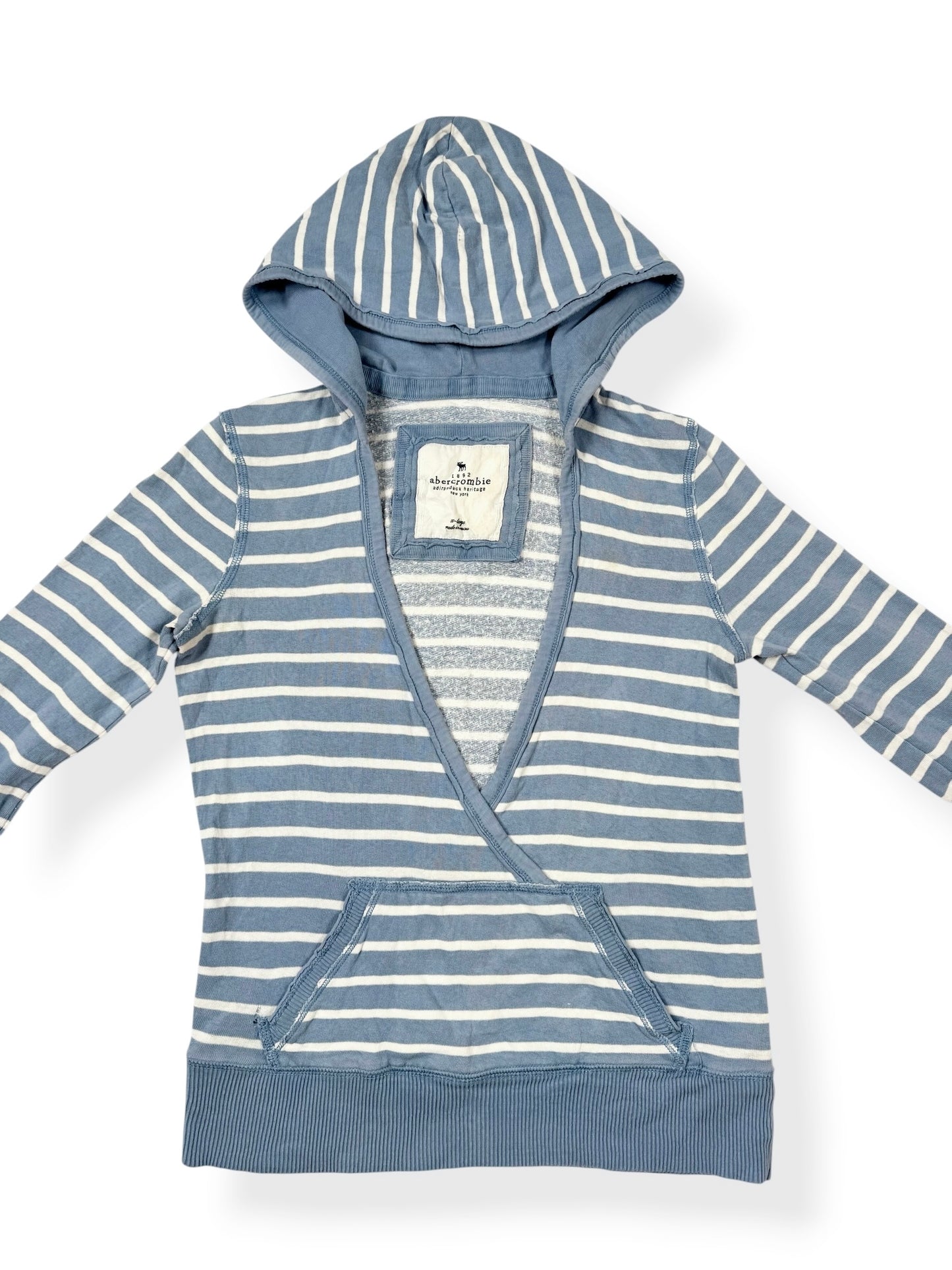Abercrombie Blue Striped Hoodie ♡ M