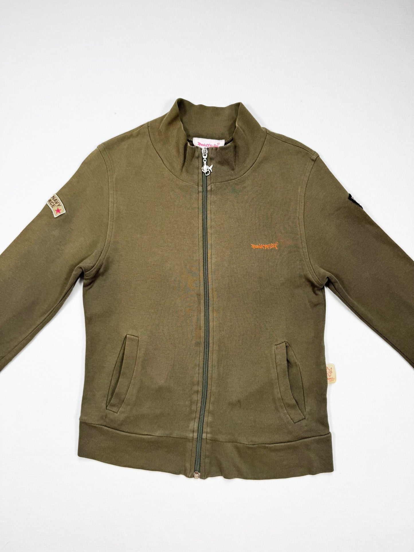 Punky Fish Patch Khaki Zip Up ♡ S
