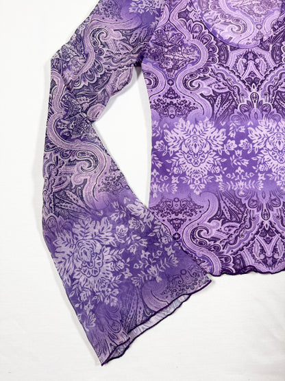 Jennyfer Purple Bell Sleeve Top ♡ Size S