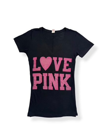 Love Pink Glitter Print Tee ♡ M