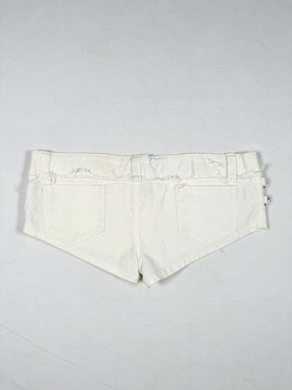 White Chain Micro Shorts