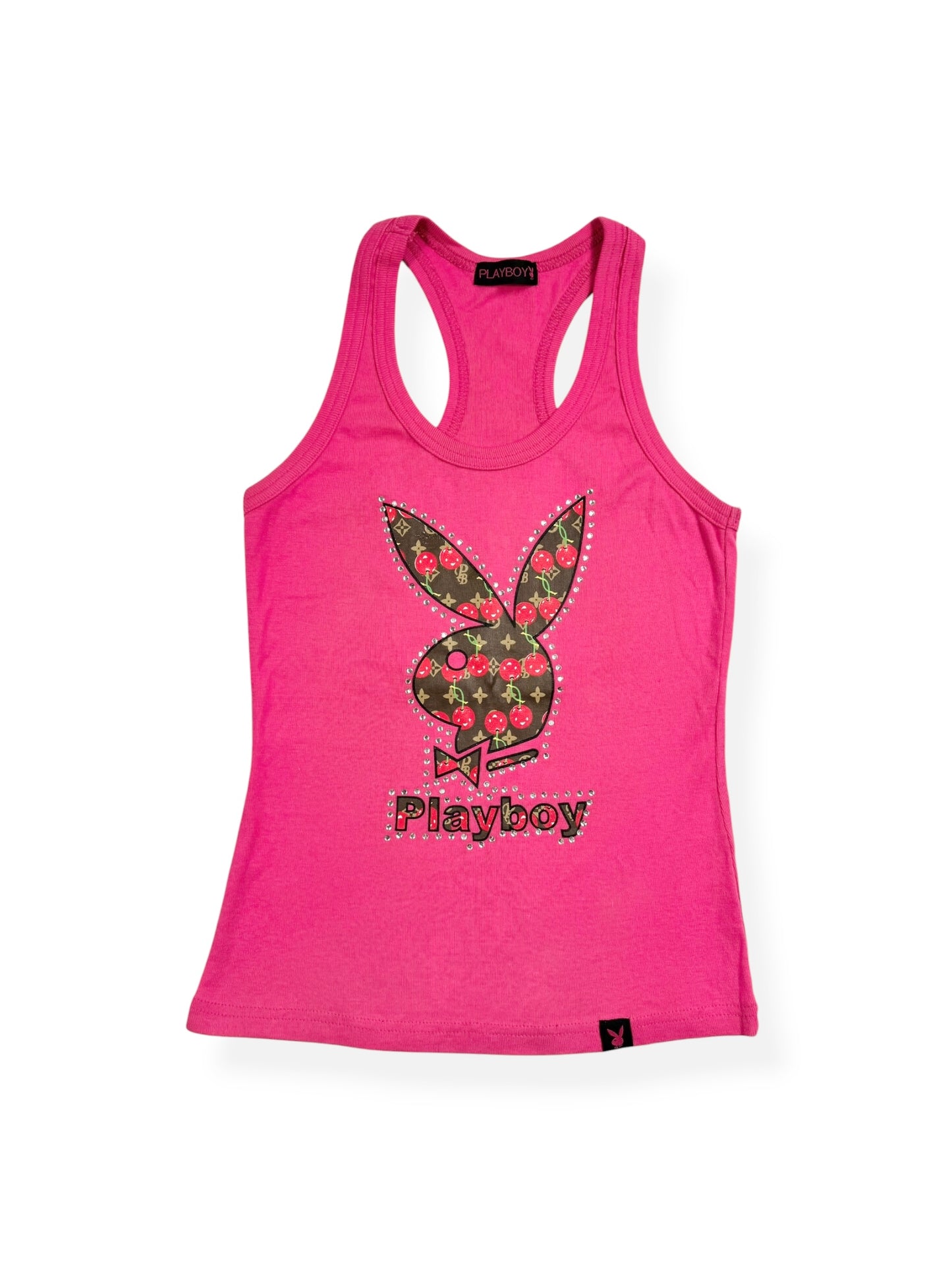 Pink Playboy Cherry Logo Tank ♡ S