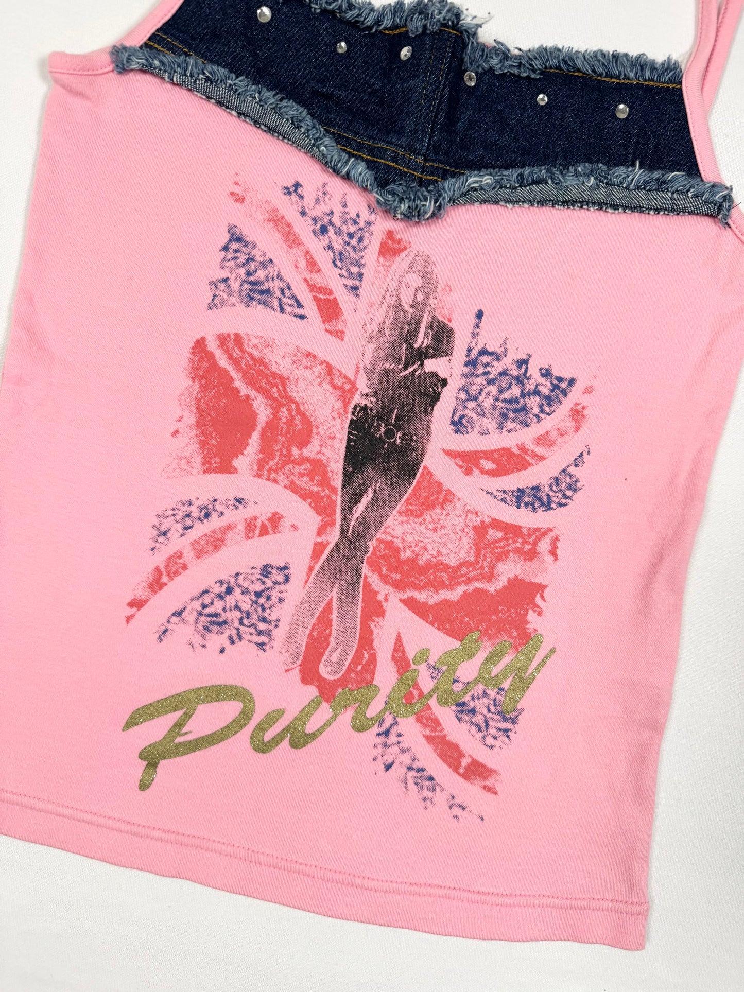 Union Jack Pink Denim Cami ♡ Size S