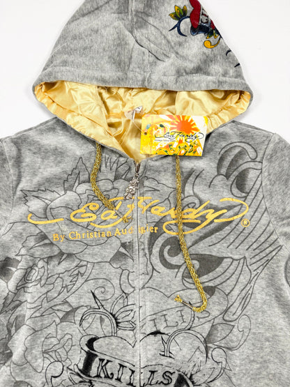 Grey Velour Ed Hardy Tracksuit ♡ S