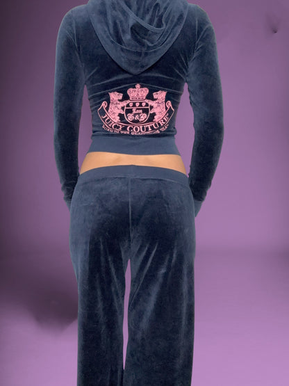 Juicy Couture Navy & Pink Velour Tracksuit Set ♡ XS/M