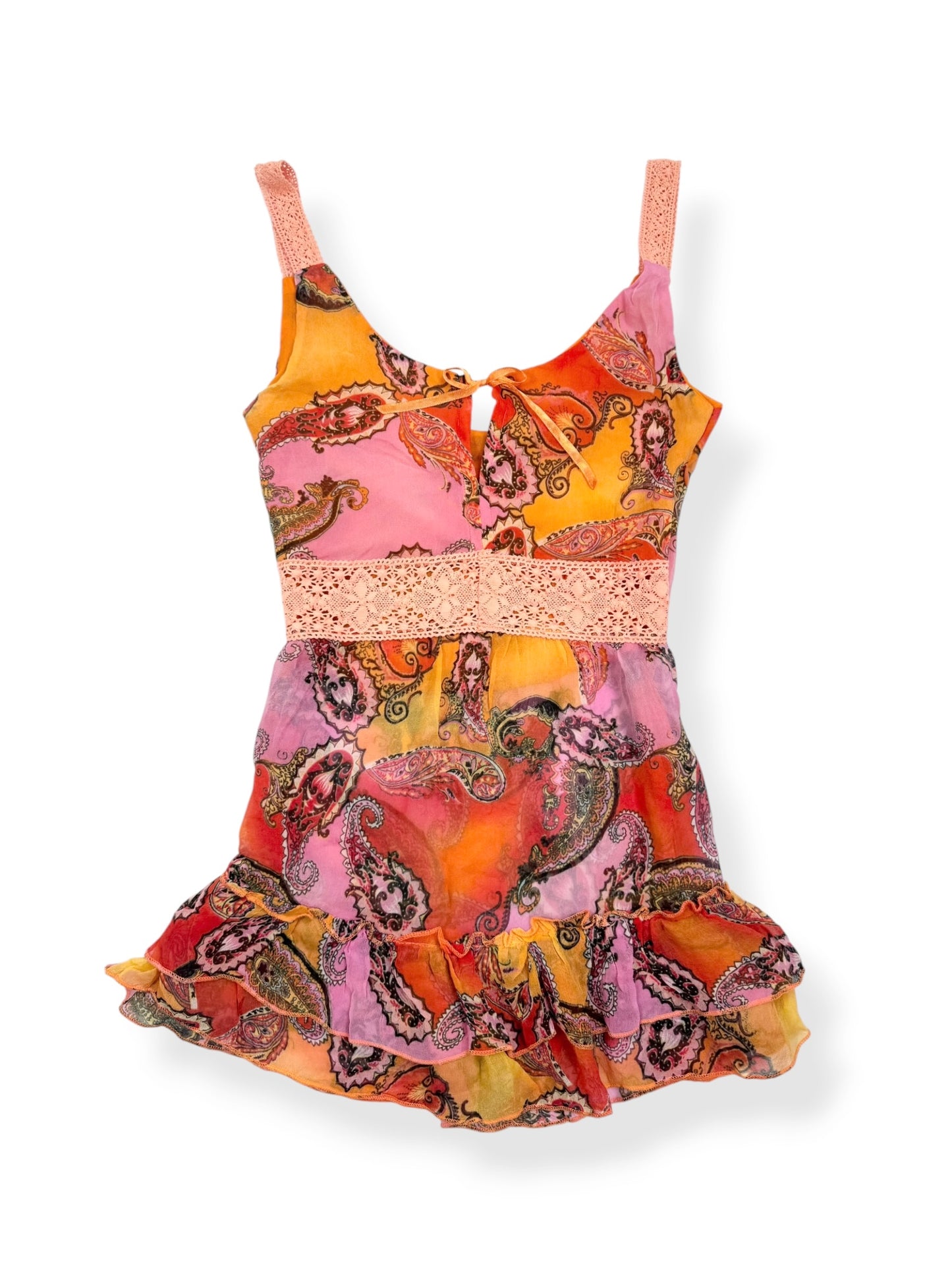 Pink & Orange Paisley Cami ♡ S