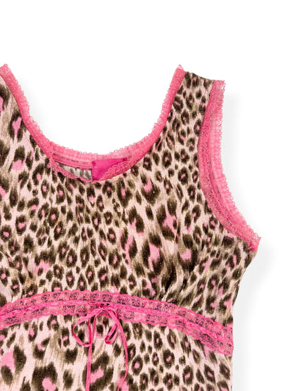 Glittery Pink Leopard Tank ♡ S