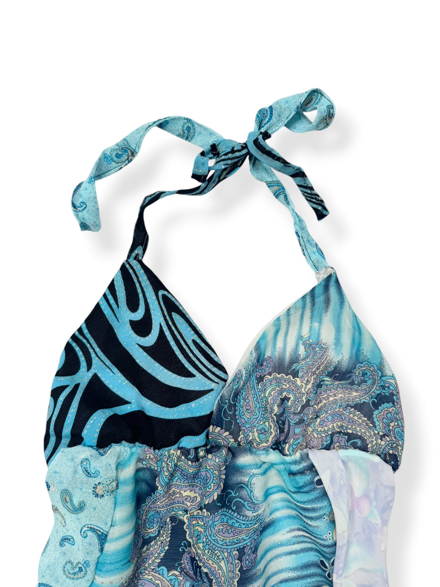 Blue Paisley Halter Cami ♡ XS/S