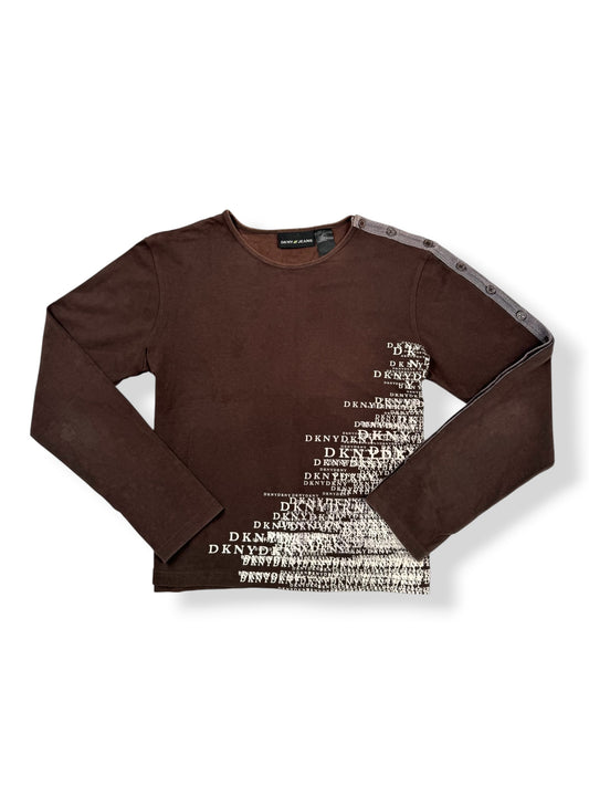 DKNY Brown Long Sleeved Top ♡ M