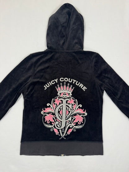 Juicy Couture Black Velour Zip Up ♡ L