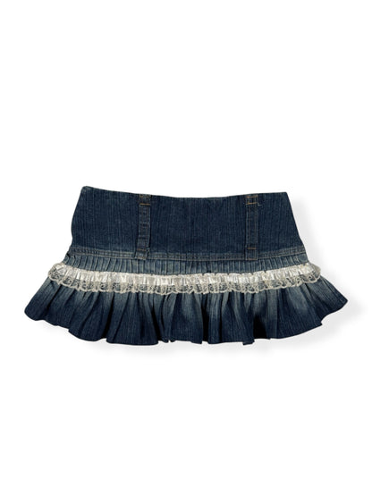 Lace Ruffle Mini Skirt ♡ Size S