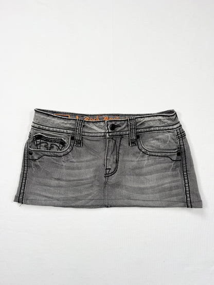 Rock Revival Grey Denim Mini Skirt ♡ 29”