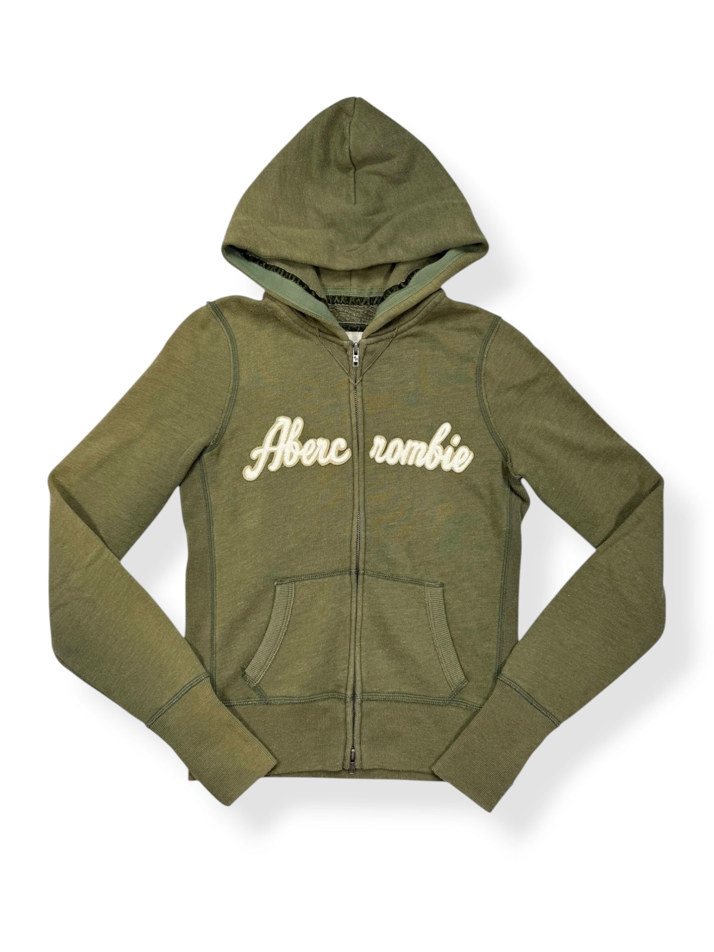 Abercrombie Khaki Zip Up Hoodie ♡ M
