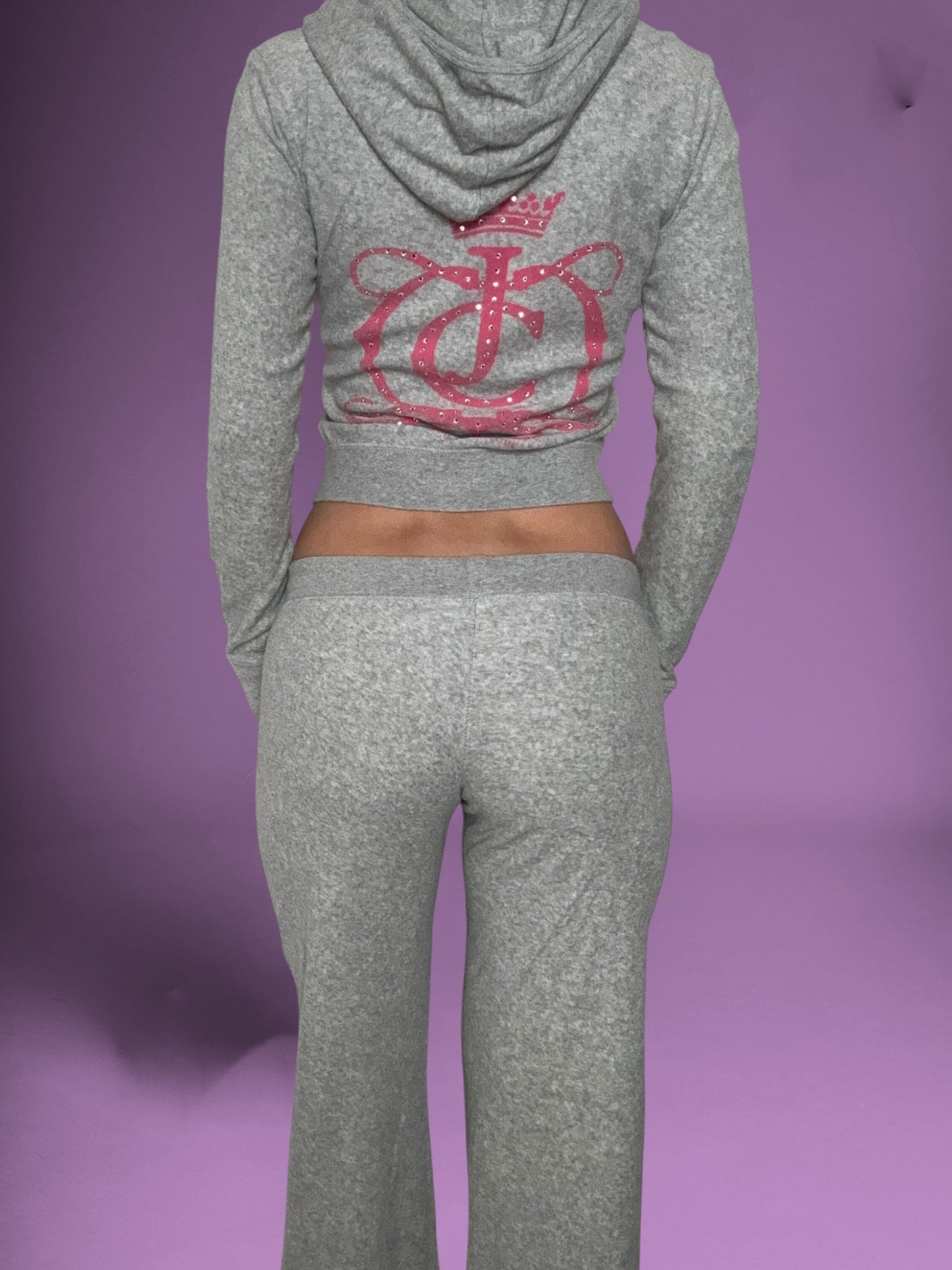 Grey & Pink Juicy Couture Towelling Tracksuit Set ♡ S