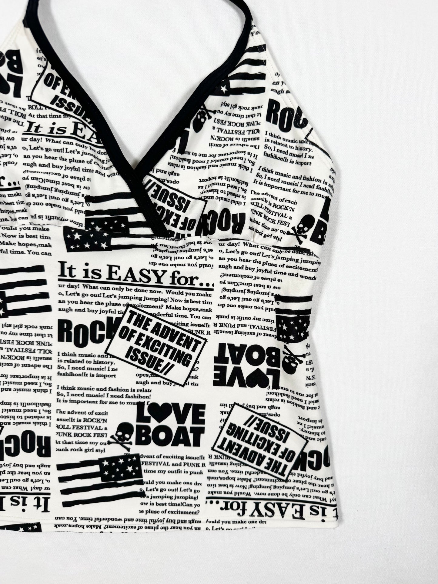 Love Boat News Print Halter ♡ Size S