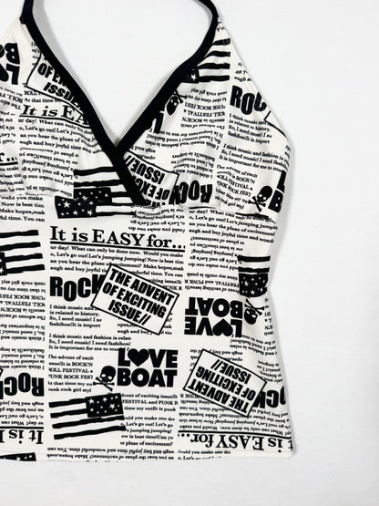 Love Boat News Print Halter ♡ Size S