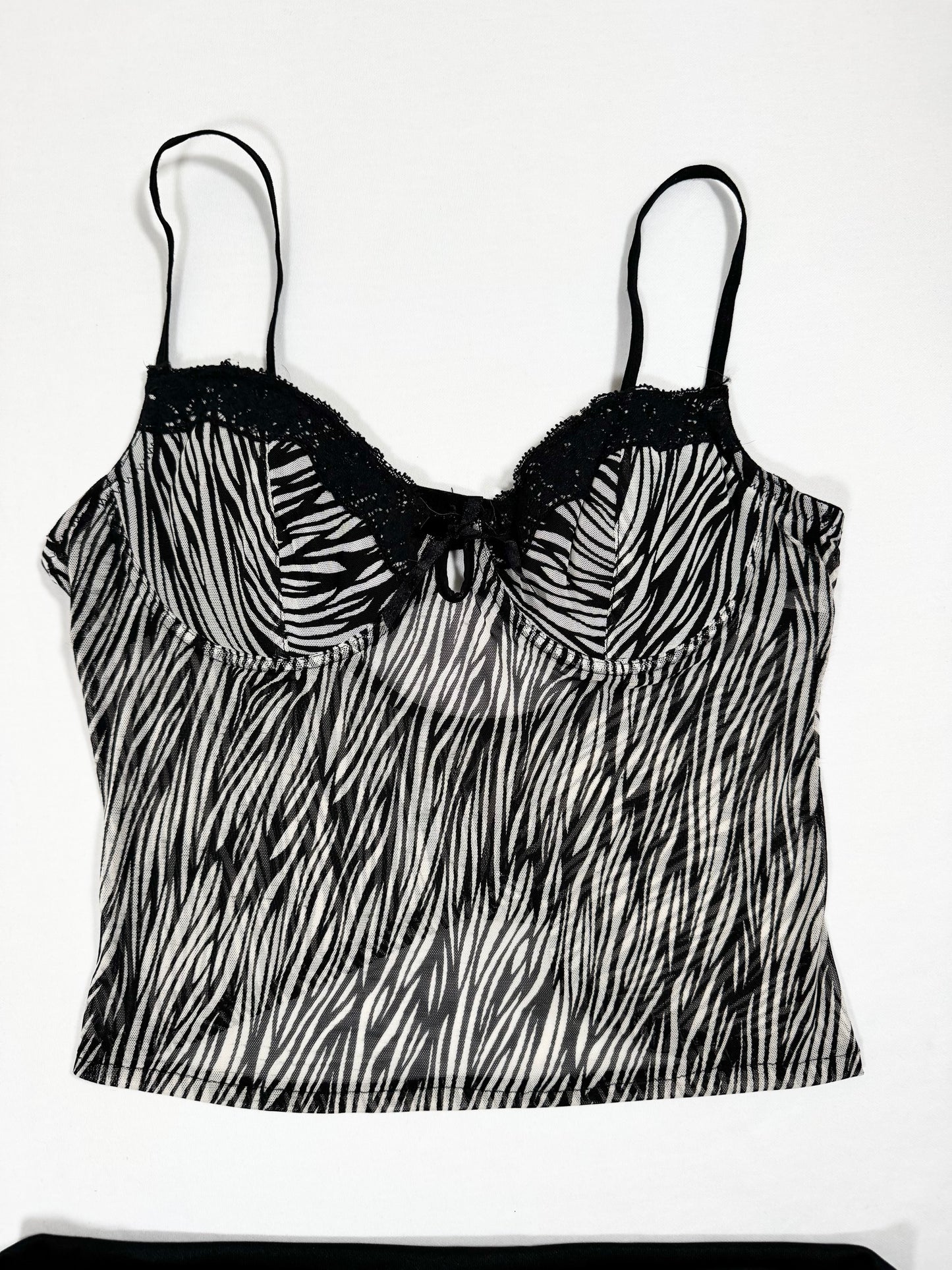 Rampage Zebra Micromesh Cami Set ♡ M