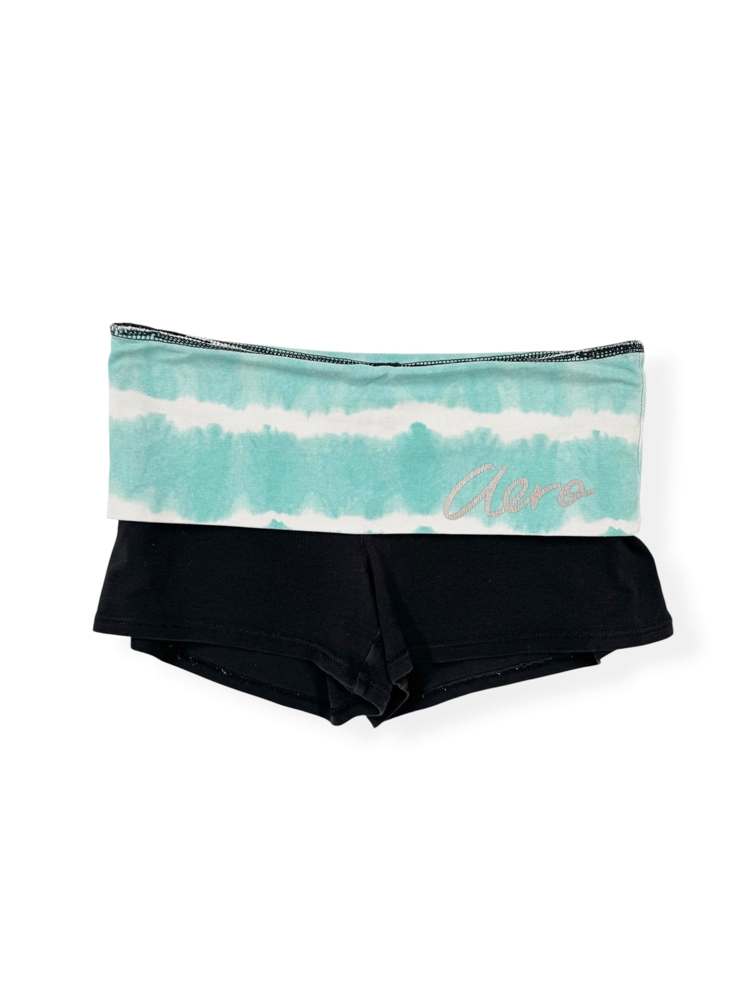 Aero Seafoam Fold Over Mini Shorts ♡ XS