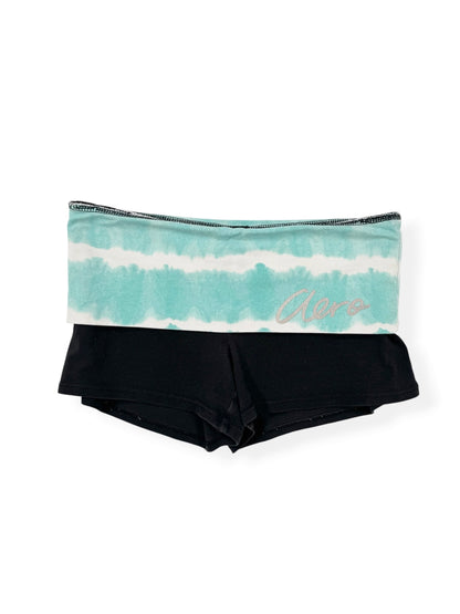 Aero Seafoam Fold Over Mini Shorts ♡ XS
