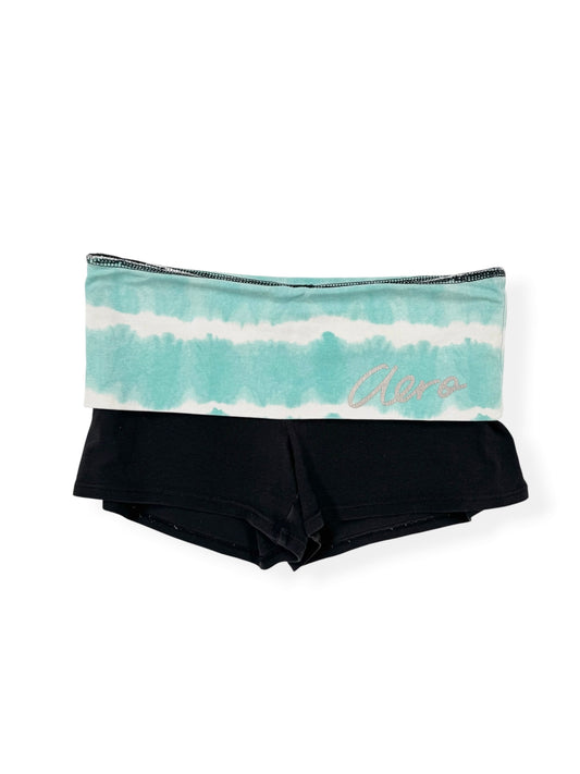 Aero Seafoam Fold Over Mini Shorts ♡ XS
