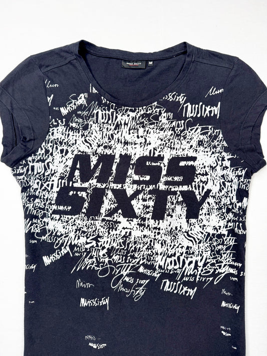 Miss Sixty Black Logo Tee ♡ M