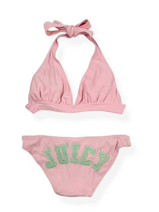 Pink & Green Towelling Juicy Couture Bikini ♡ S-L