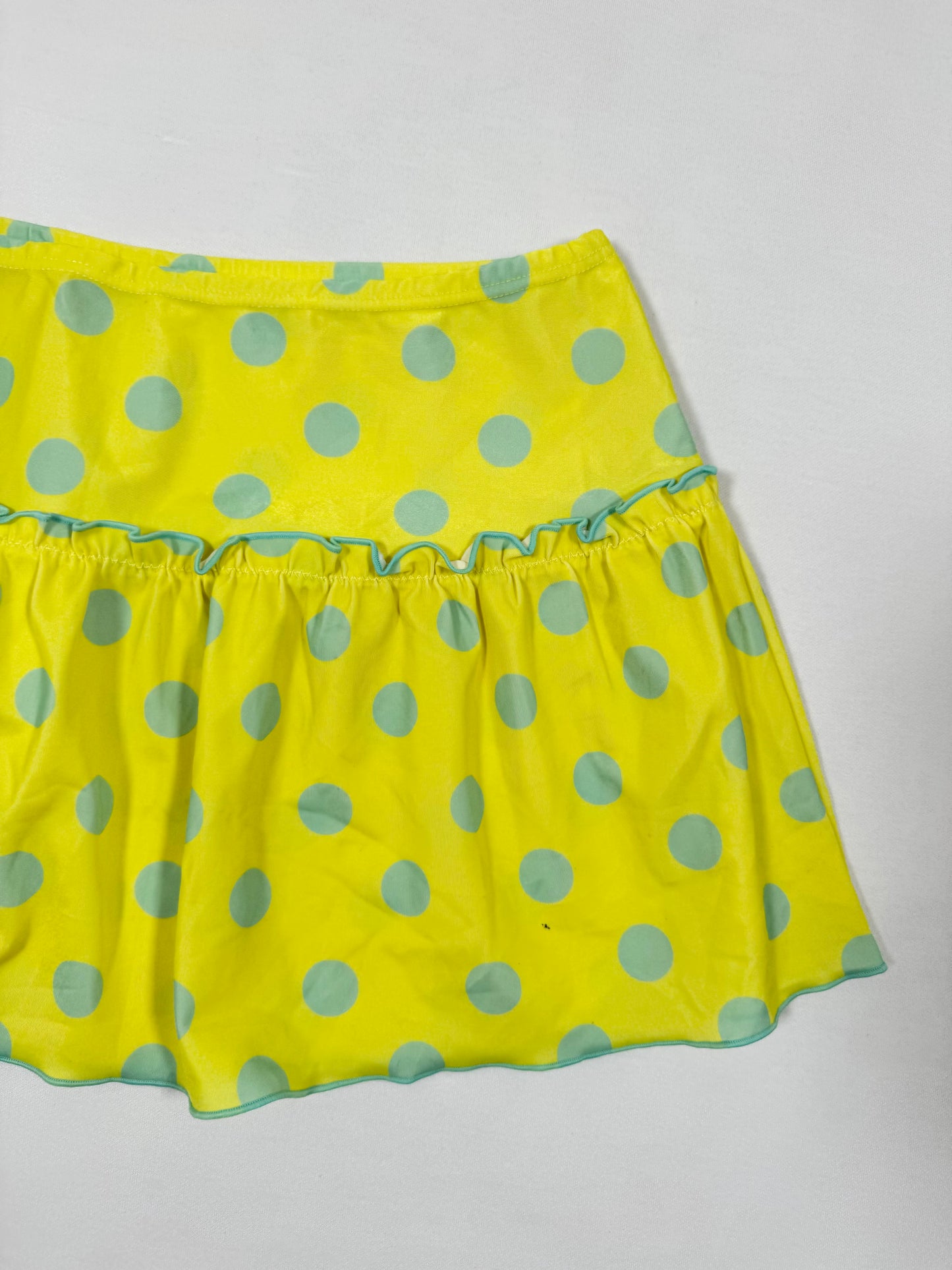 Yellow Blue Polka Mini Skirt