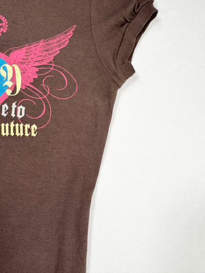 Juicy “Fly me to Couture” Brown Tee ♡ XS