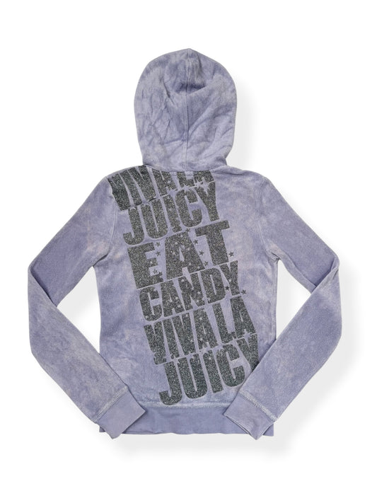 Purple Towelling Juicy Couture Zip Up Hoodie ♡ XS