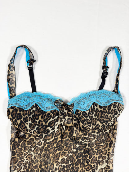 Leopard Blue Lace Cami ♡ Size S