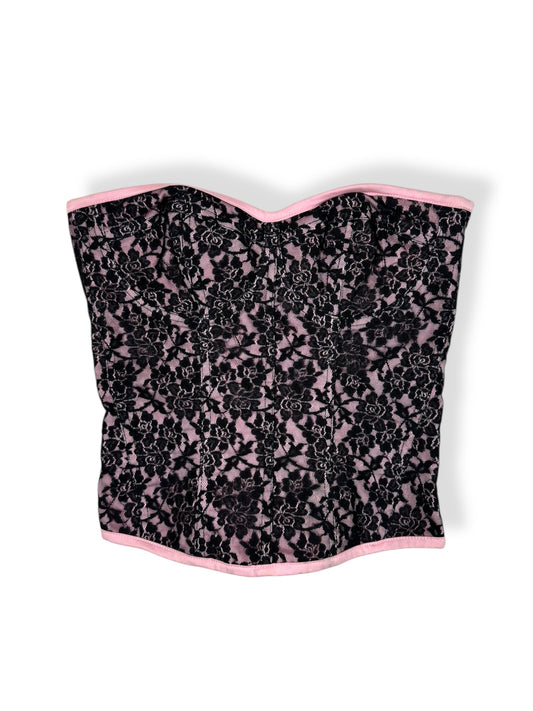 Pink + Black Lace Corset