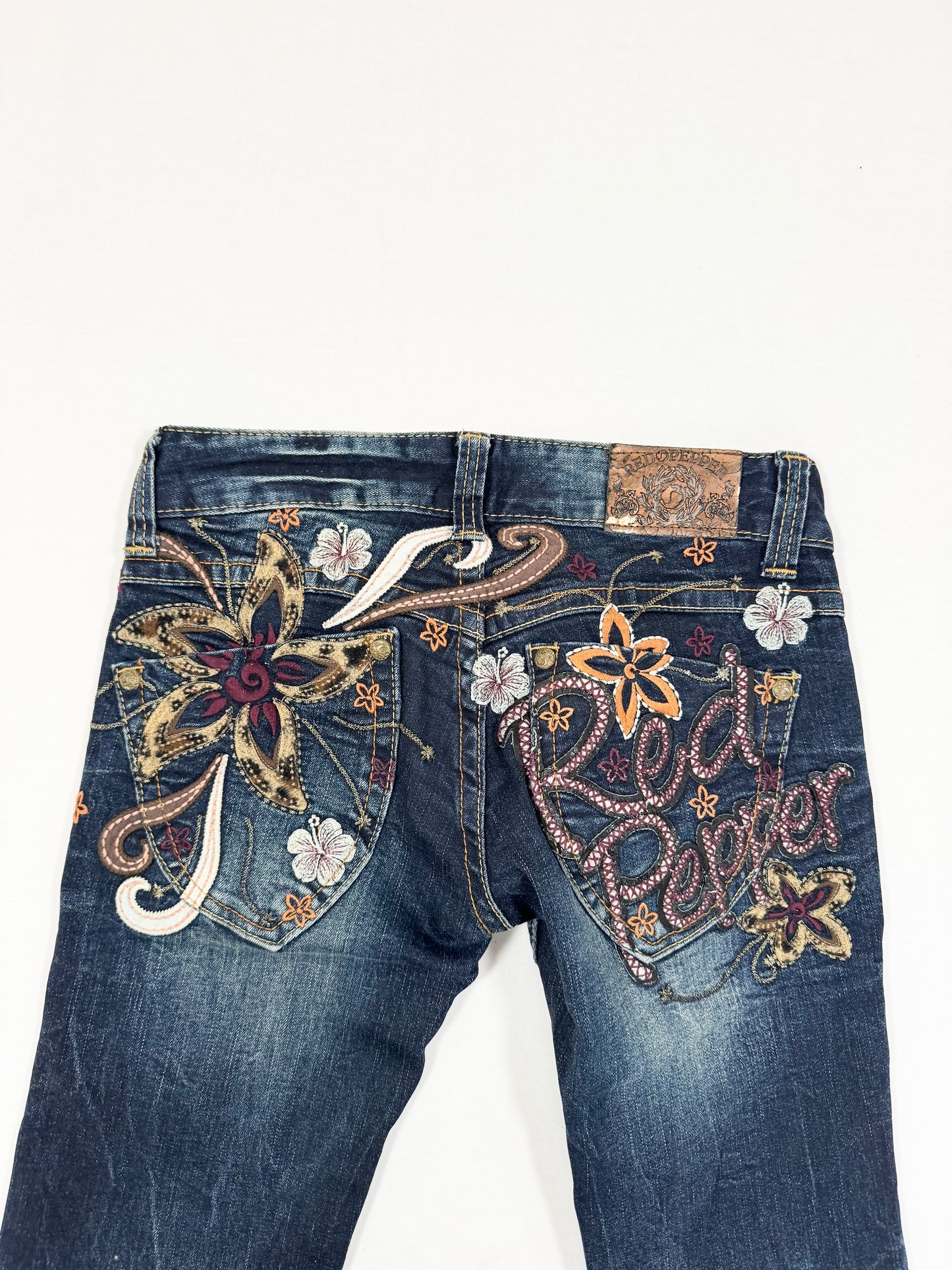 Red Pepper Leopard Floral Flared Jeans ☆ 25”