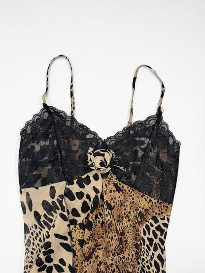 Leopard Lace Midi Dress ♡ S/M