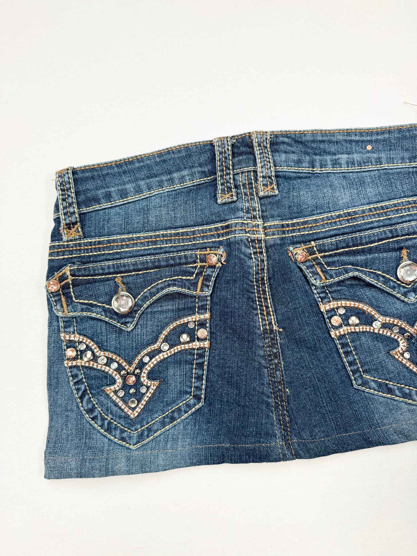 Western Diamanté Mini Skirt ♡ S