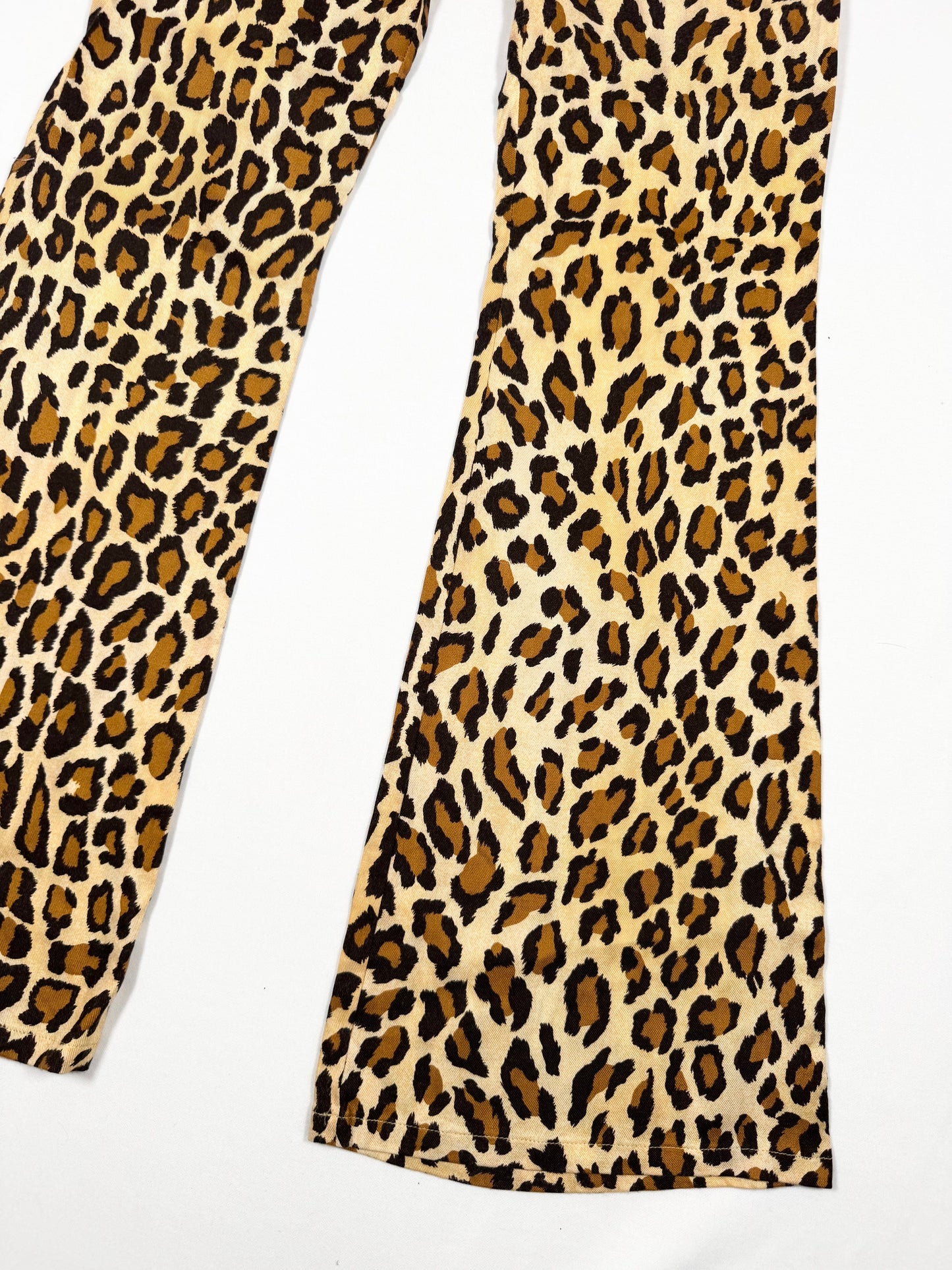 Leopard Suede Waist Flared Pants ♡ Size XS