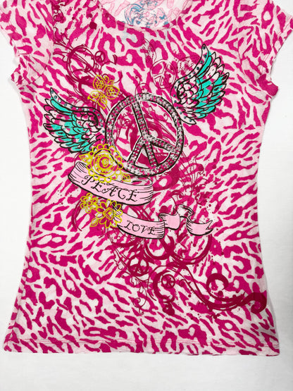 Pink Leopard Mcbling Tee ♡ Size S
